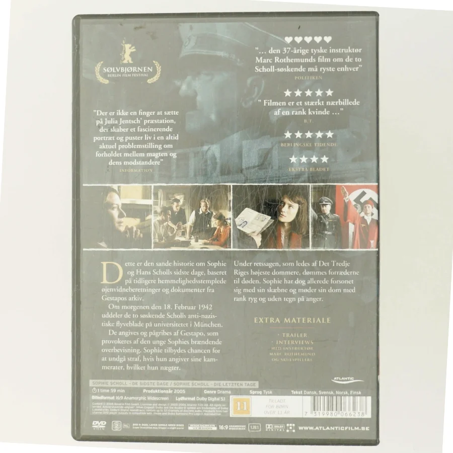 Sophie Scholl med Julia Jentsch (DVD)