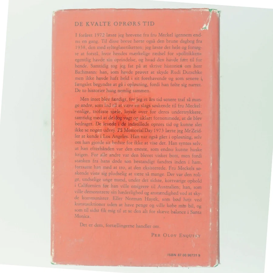 De kvalte oprørs tid af Per Olov Enquist (Bog)