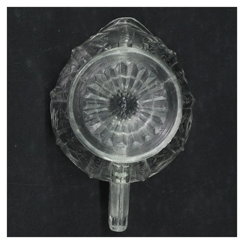 Glas kande med hank (str. H. 7,5 cm. ø. 6 cm)