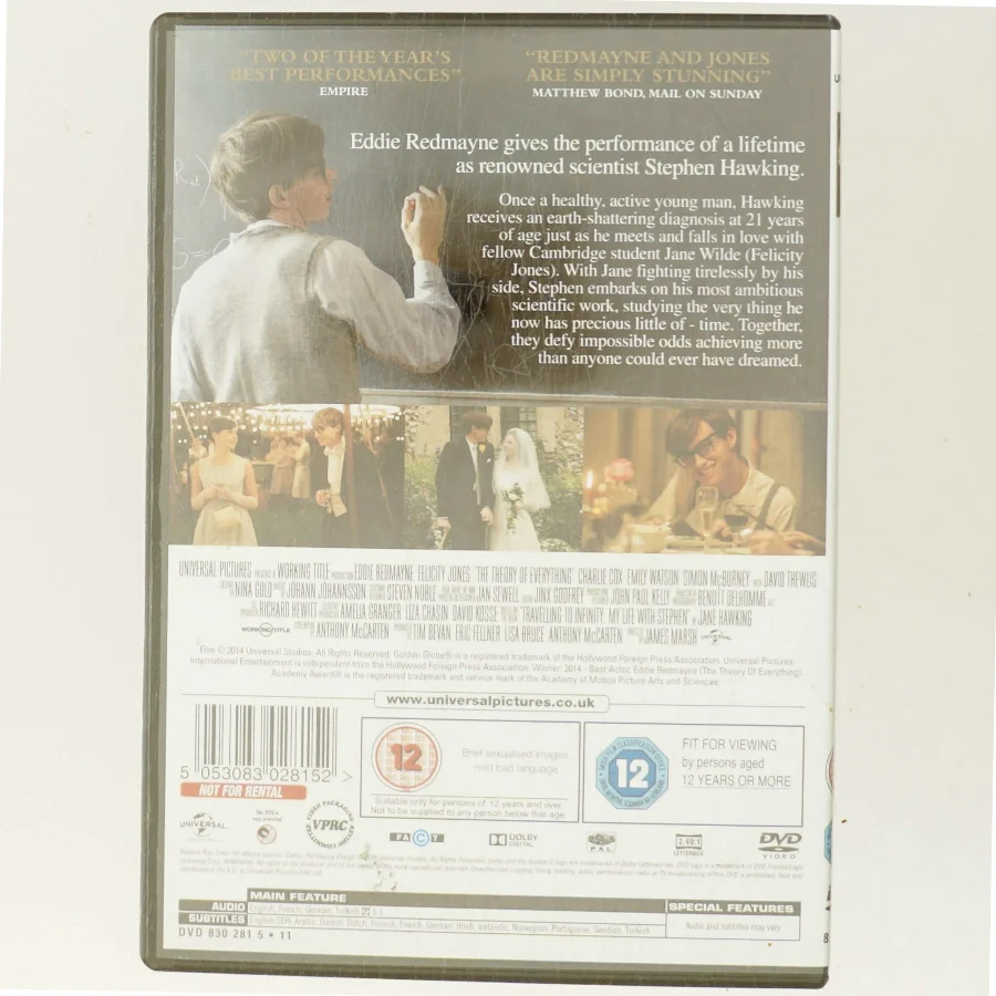 The Theory Of Everything med Eddie Redmayne (DVD)