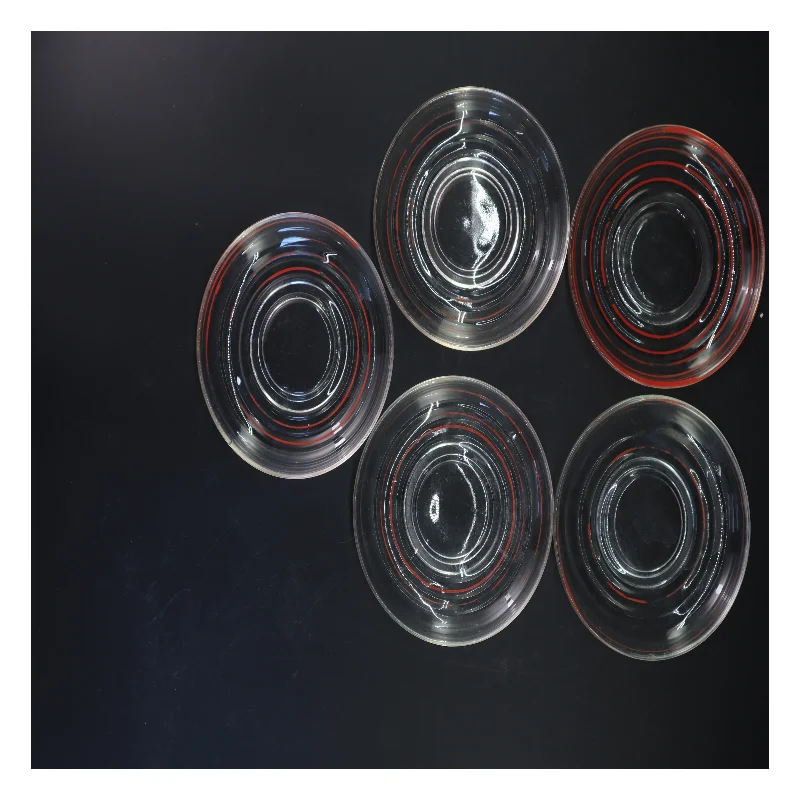 Sæt med klare Broksø glasasietter (str. 15 cm)