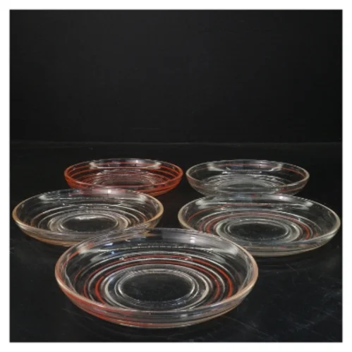 Sæt med klare Broksø glasasietter (str. 15 cm)