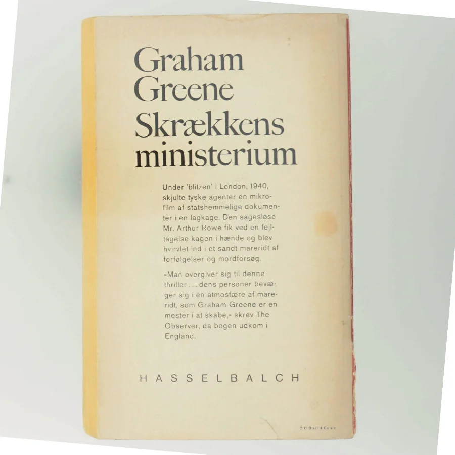 Skrækkens ministerium af Graham Greene fra Hasselbalch
