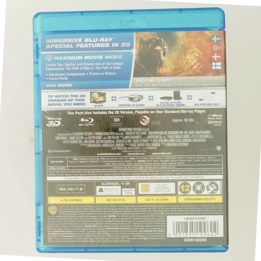 Wrath of the Titans 3D med Sam Worthington (DVD)