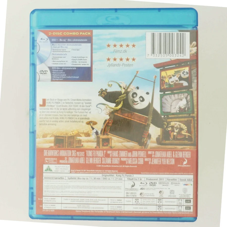 Kung Fu Panda 2 (Blu-ray + DVD, 2-disc combo pack) med Jack Black (stemme på original lyd, angivet på forsiden) (DVD)