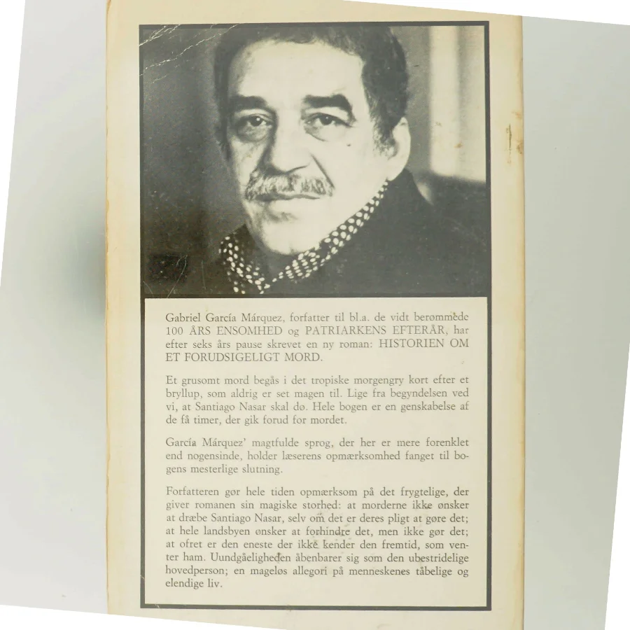 Historien om et forudsigeligt mord af Gabriel García Márquez (Bog) fra Samleren