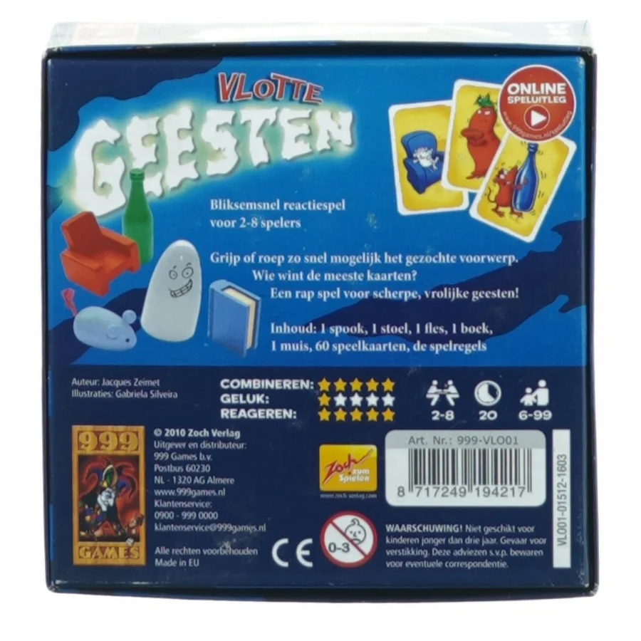 Vlotte geesten (spøgelsesspil hollandsk) fra 999 Games (str. 13 cm)