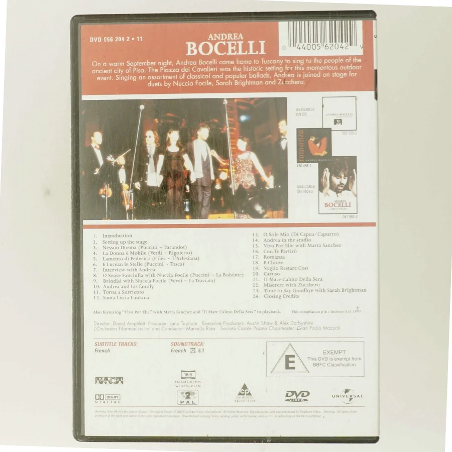 Andrea Bocelli: A Night in Tuscany med Andrea Bocelli (DVD)