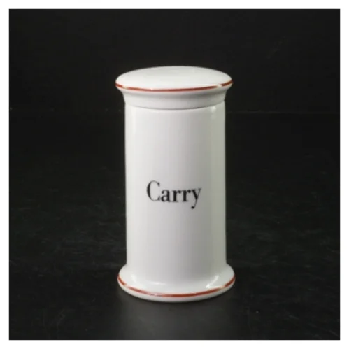 Hvid krydderigkrukke med låg fra B&G (str. Ø 6,5x11,5 cm)