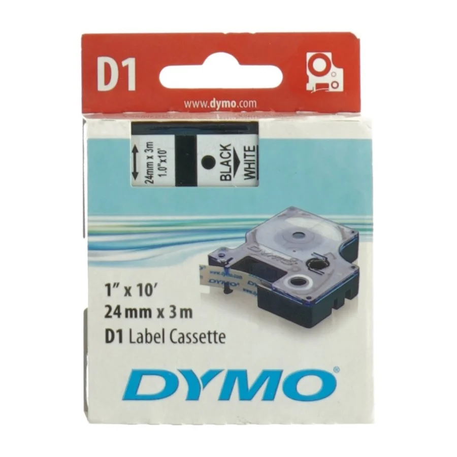 DYMO D1 mærkatkassette fra Dymo (str. 24 mm x 3 m)
