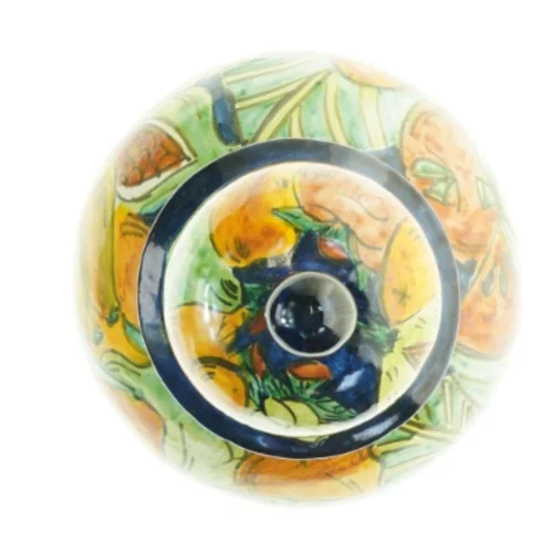 Krukke i keramik, med låg (str. 35 x, 21 cm)