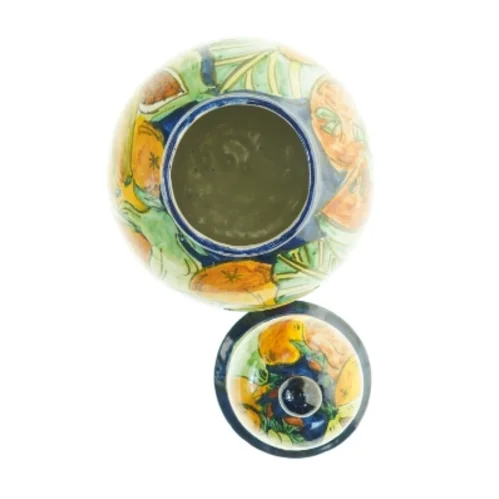 Krukke i keramik, med låg (str. 35 x, 21 cm)