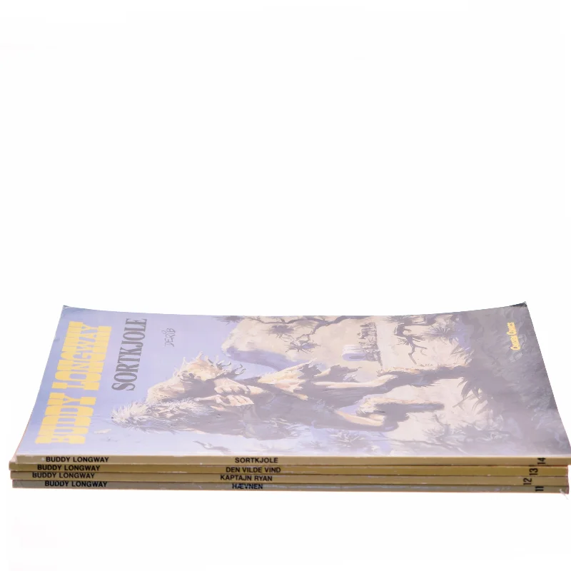 4 stk tegneserier bl.a. Buddy Longway: Sortkjole af Derib (Bog)