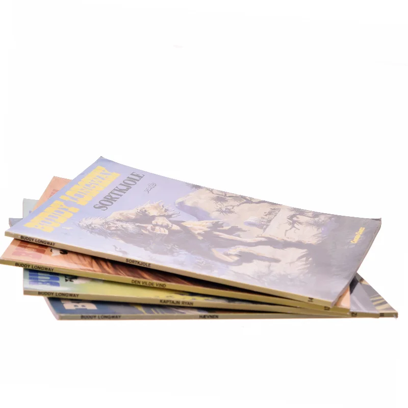 4 stk tegneserier bl.a. Buddy Longway: Sortkjole af Derib (Bog)