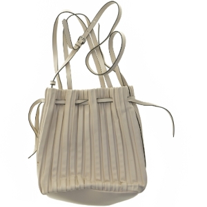 Plisseret håndtaske i beige fra Zara (str. 28 x 26 cm)