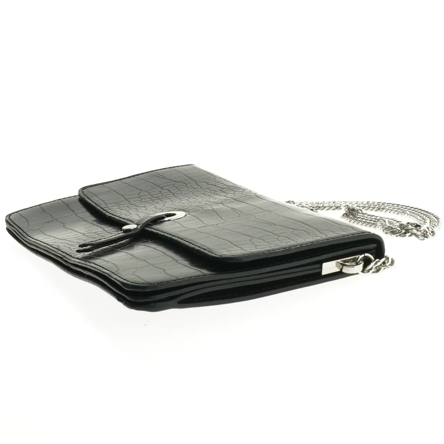 Sort krokodillepræget skuldertaske fra Zara (str. 27 x 16 cm)