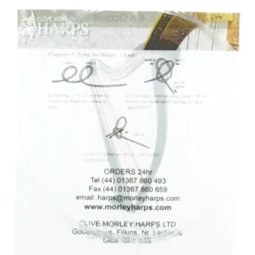 Harpe streng fra Morley (str. 13 x 14 cm)