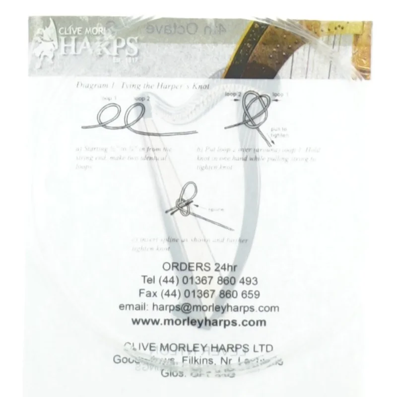 Harpe streng fra Morley (str. 13 x 14 cm)