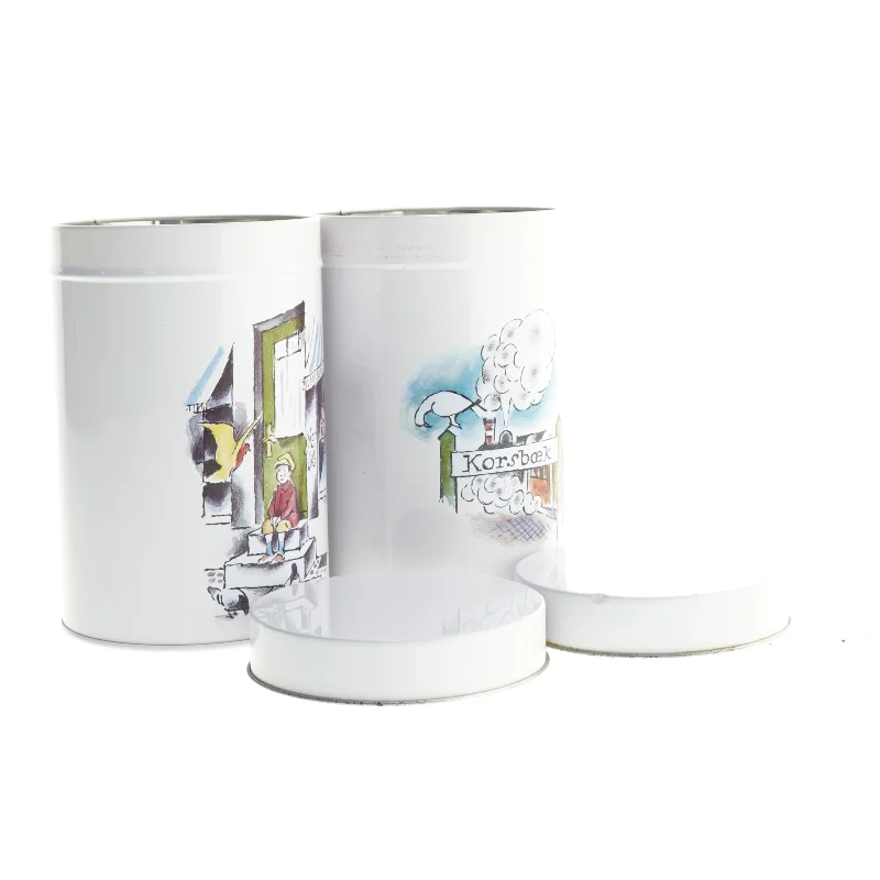 Metaldåser med Korsbæk-motiv, Matador (str. 11,5 x 17 cm)