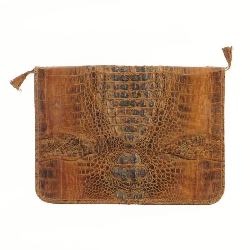 Lædermappe med krokodillemønster (str. 49,5x29 cm)