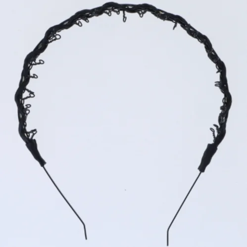 Sort hårbøjle med ornamenter (str. 15,5 cm)