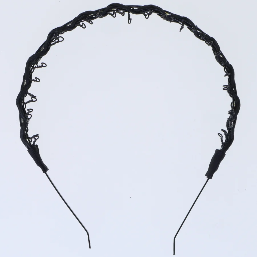 Sort hårbøjle med ornamenter (str. 15,5 cm)