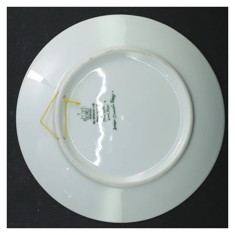 Blå dekorativ porcelænstallerken, mors dag 1972