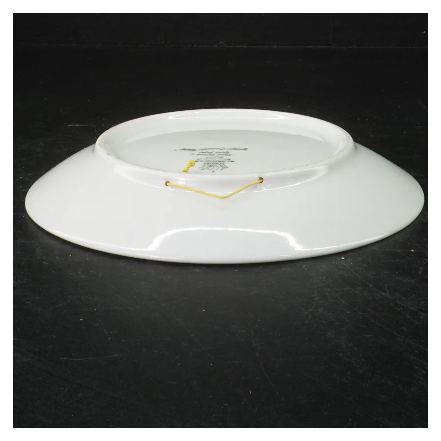 Blå dekorativ porcelænstallerken, mors dag 1972