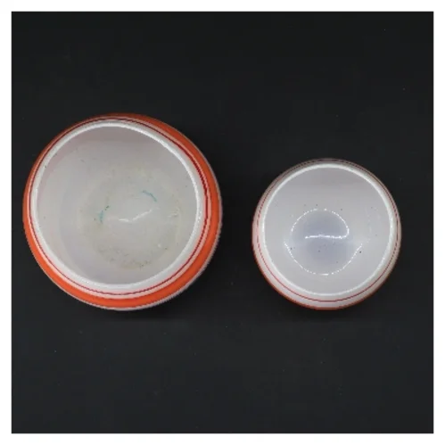 Farverige stribede vaser (str. 9,5 & 9 cm)