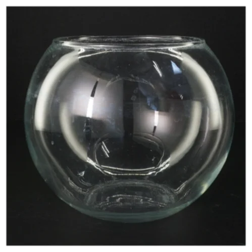 Rundt glas vase (str. Ø. 20 cm)