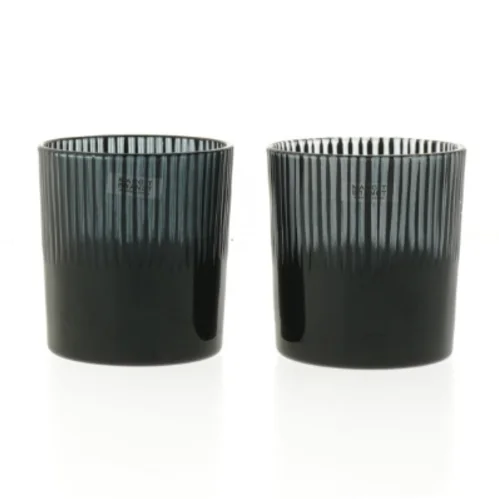 Sæt af to mørke dekorative glasstager (str. 8 cm)