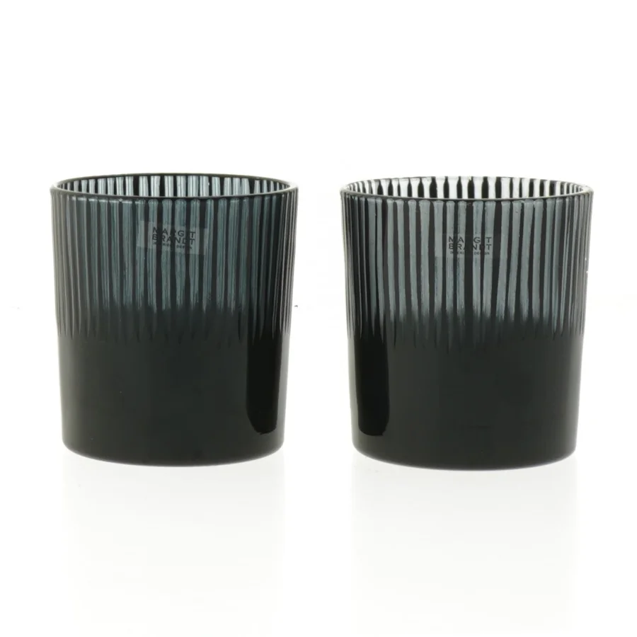 Sæt af to mørke dekorative glasstager (str. 8 cm)