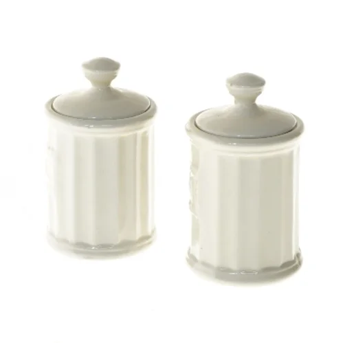 Krydderibeholdere i porcelæn (str. Ø 6,5x11 cm)