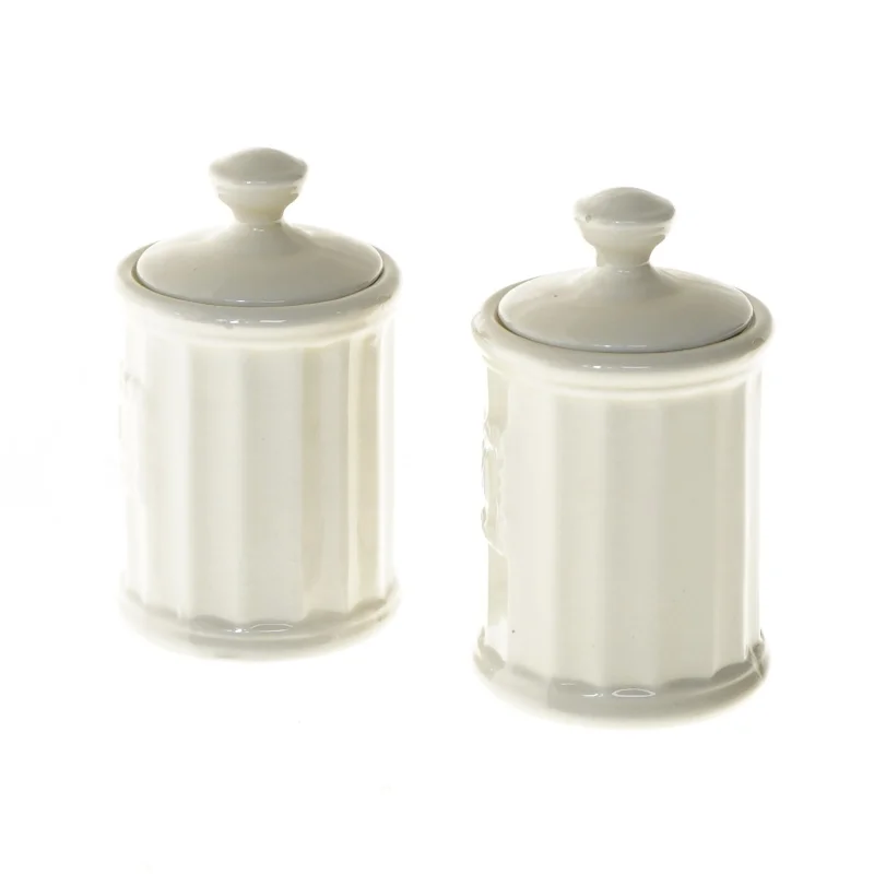 Krydderibeholdere i porcelæn (str. Ø 6,5x11 cm)