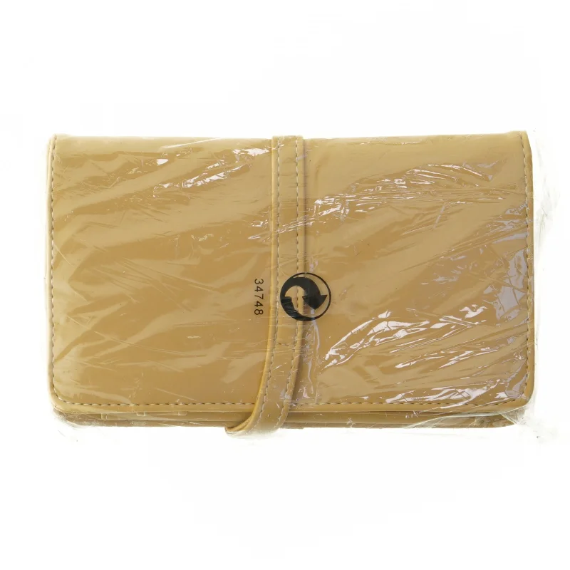 Beige pung i plastic (str. 19x11 cm)
