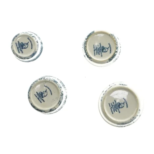 Sæt af 4 blomstrede antikke porcelænskrukker (str. 4 stk Ø 6,5 & 5 & 7,5 & 6,5 cm)