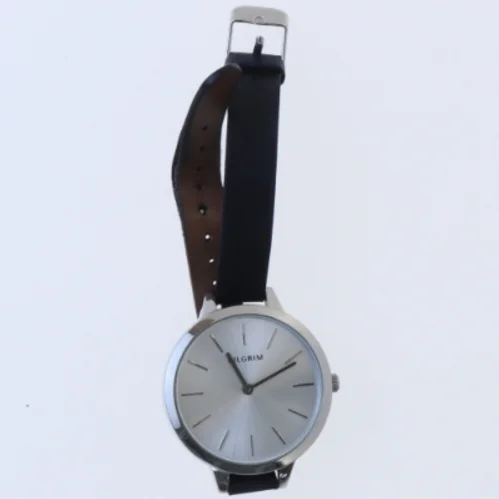 Pilgrim armbåndsur med sort læderrem fra Pilgrim (str. Ø 40 mm)