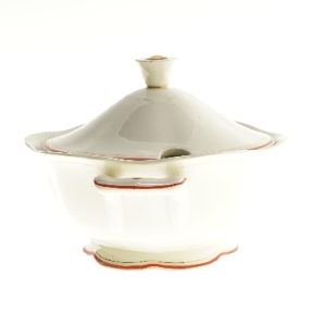 Rund serveringsskål med låg fra Arabia (str. Ø 21x19 cm)