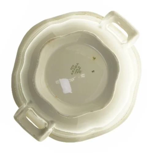 Rund serveringsskål med låg fra Arabia (str. Ø 21x19 cm)