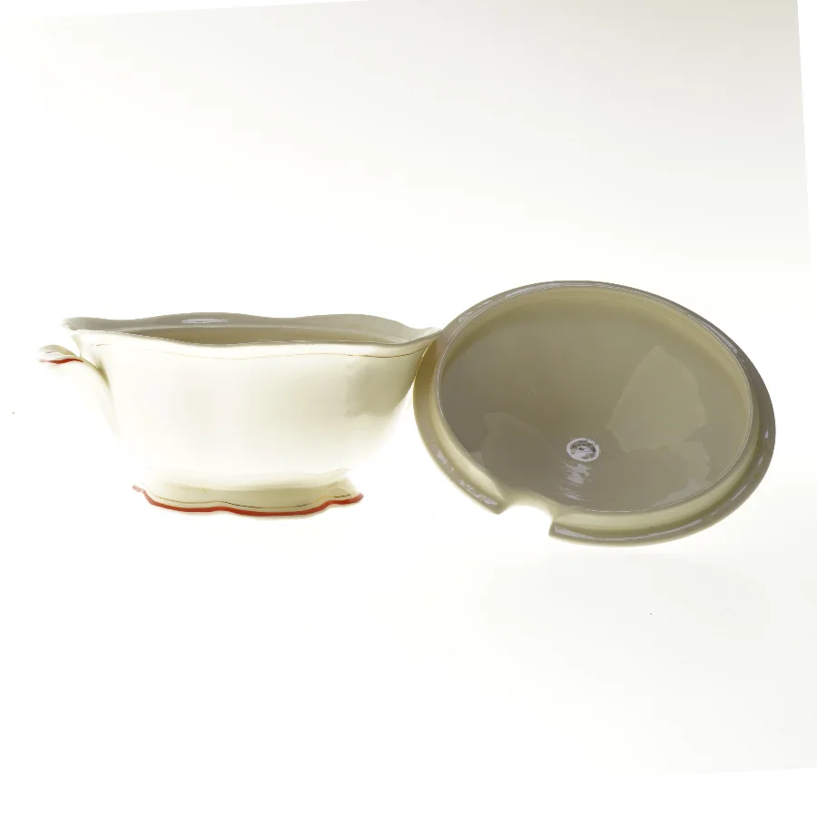 Rund serveringsskål med låg fra Arabia (str. Ø 21x19 cm)