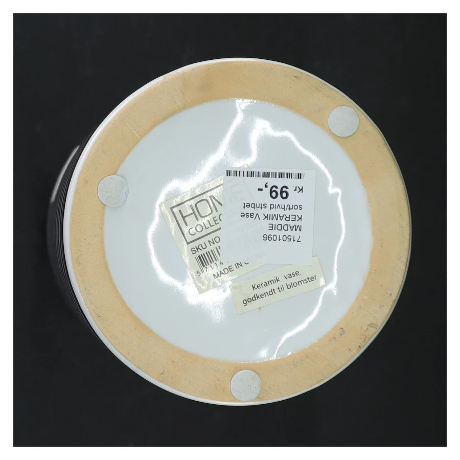 Keramik vase med striber fra Home Collection (str. 25 x 11 cm)