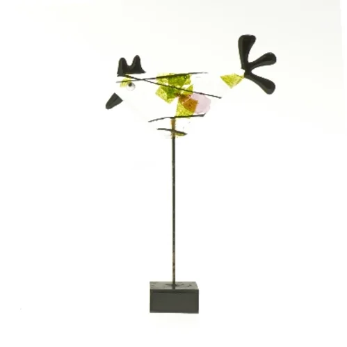 Glasdekoration på pind (str. 23 cm)