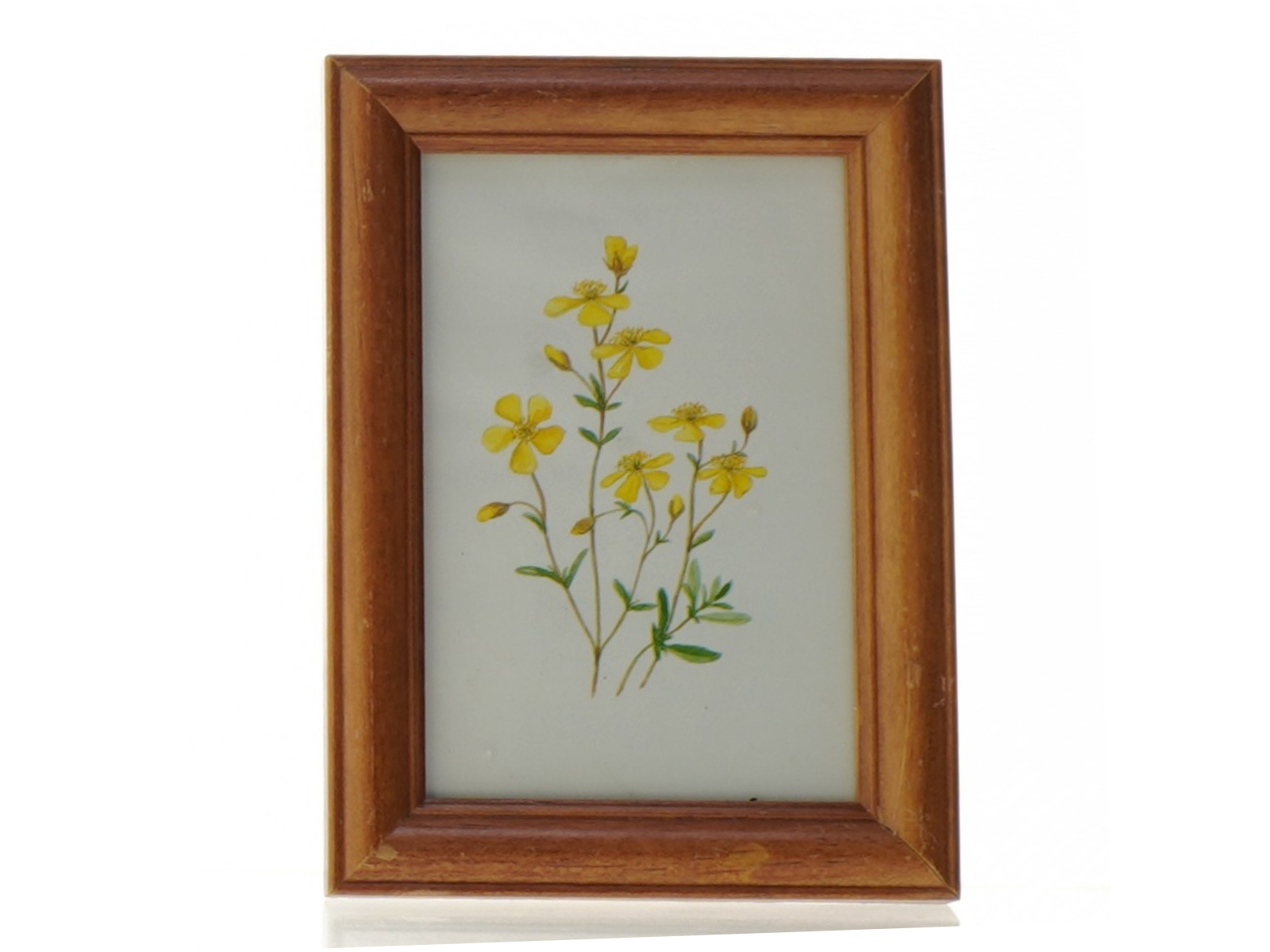 Indrammet billede med blomstermotiv (str. 19 x 14 cm)