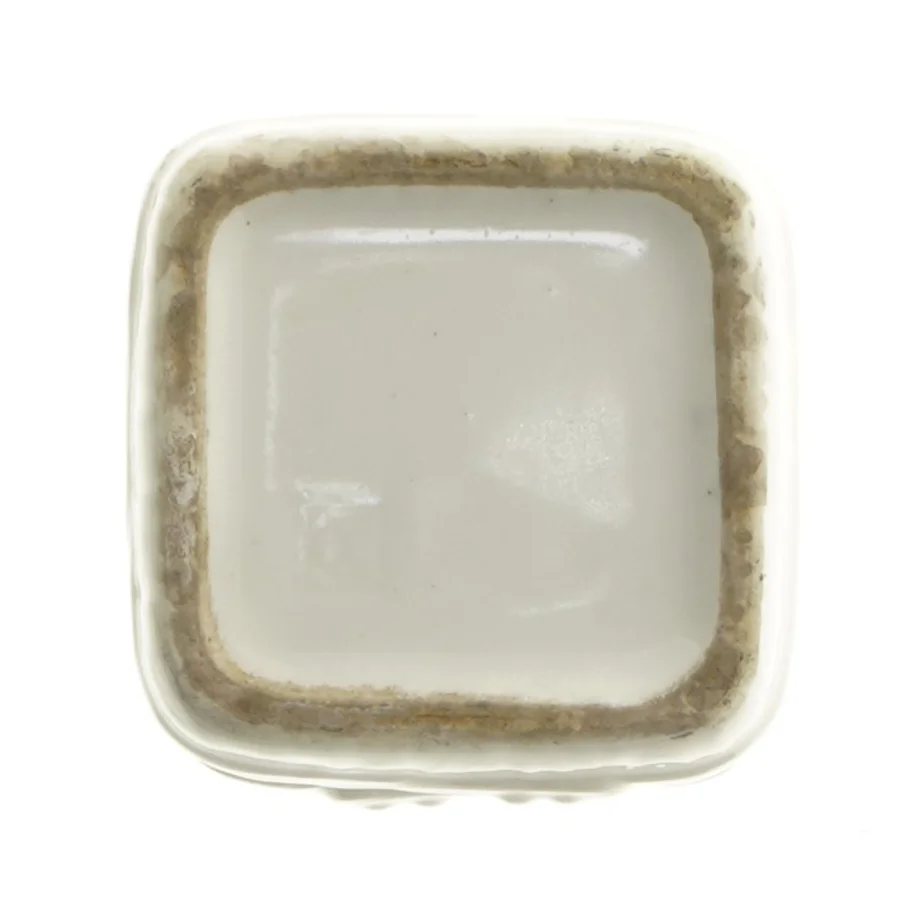 Dekorativ porcelænsbeholder med låg (str. 12x7x7 cm)