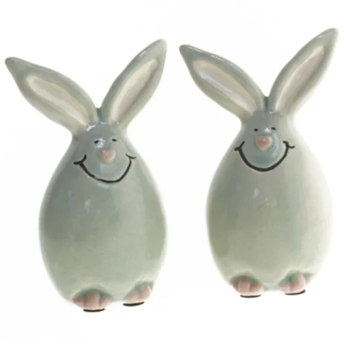 Keramik kaninfigurer fra Grønne Hjem (str. 15 cm)