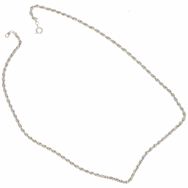 Sølvfarvet halskæde (str. 45 cm)