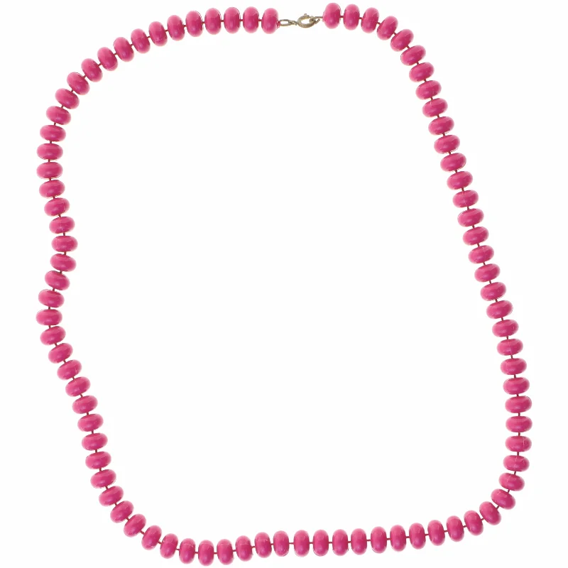 Lyserød perlekæde (str. 62 cm)