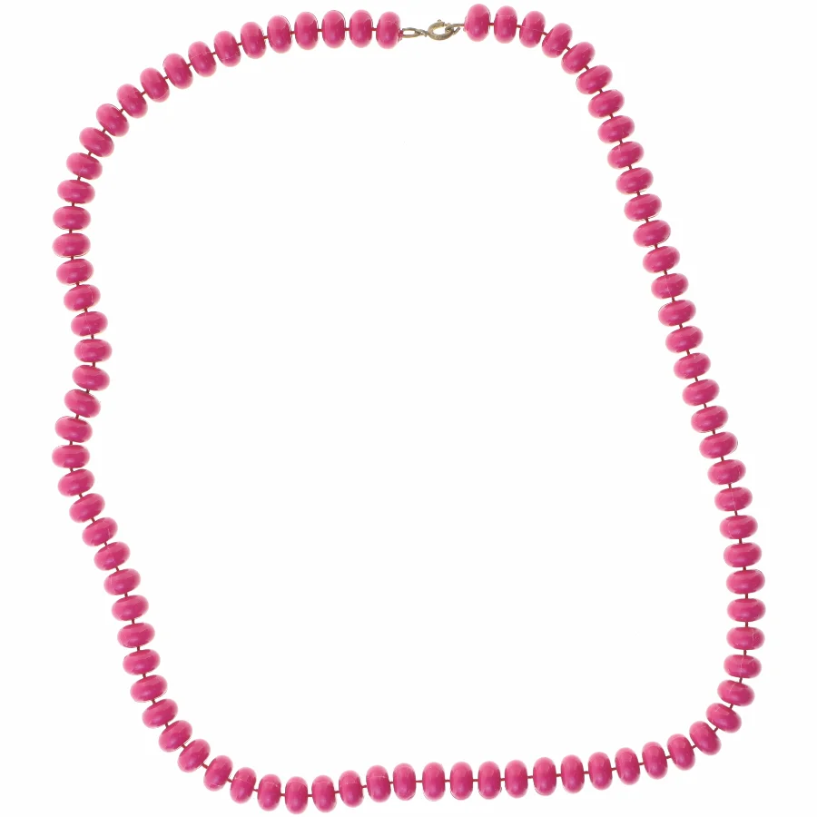 Lyserød perlekæde (str. 62 cm)
