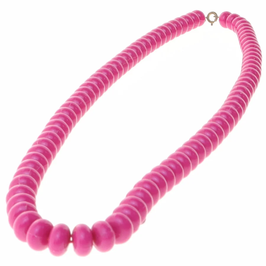 Lyserød perlekæde (str. 62 cm)