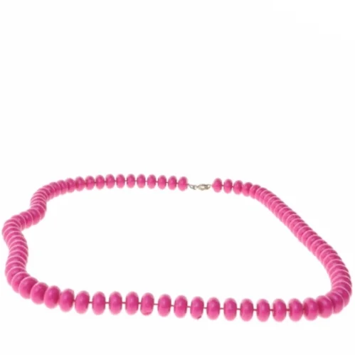 Lyserød perlekæde (str. 62 cm)